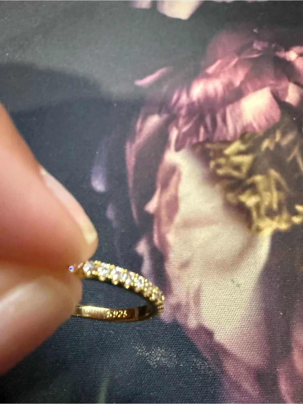 Gold Moissanite Eternity Band Ring - Women Jewelry 925 gold plated